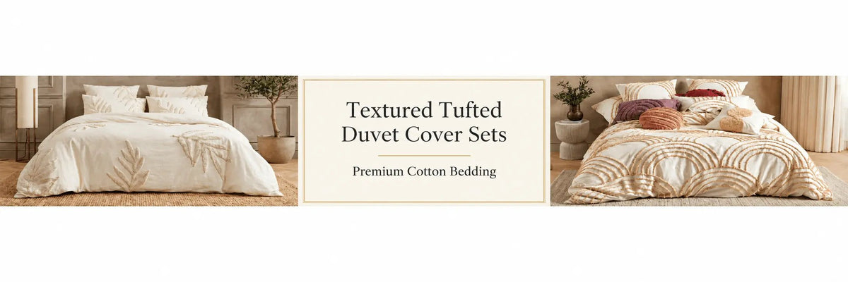 Textured Tufted Duvet Cover Sets – Premium Cotton Bedding - myhomestore.com.pk