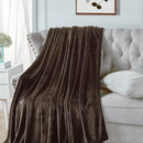 Soft Flannel Fleece Blanket In Brown