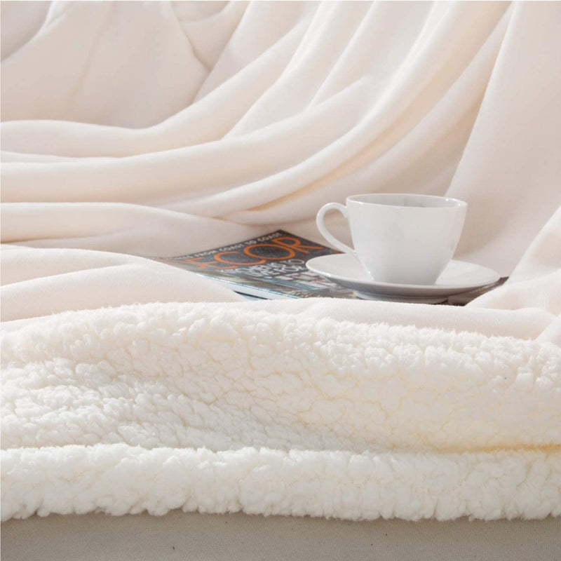 Cream Sherpa Blanket /Throw
