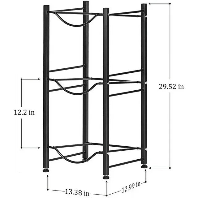 3 Tier Black Water Cooler Jug Rack - myhomestore.com.pk