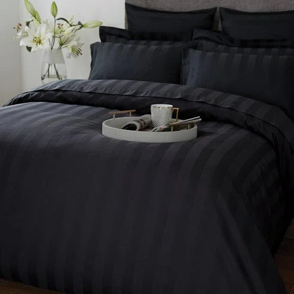 Satin Stripe Duvet Set Wide Lines - myhomestore.com.pk