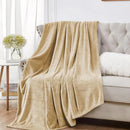 Soft Flannel Fleece Blanket In Beige