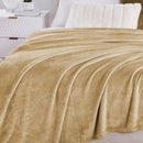 Soft Flannel Fleece Blanket In Beige