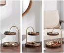 Wooden Round Double Layer Tray for Dessert Display - myhomestore.com.pk