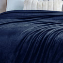 Soft Flannel Fleece Blanket In Navy