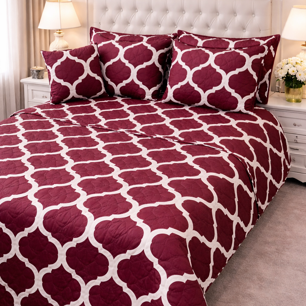Premium Home Style Printed Bedspread – 7 Pcs