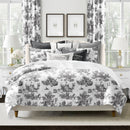 White with Black Printed Duvet Cover Set