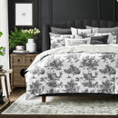 White with Black Printed Duvet Cover Set