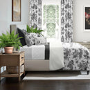 White with Black Printed Duvet Cover Set