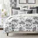 White with Black Printed Duvet Cover Set