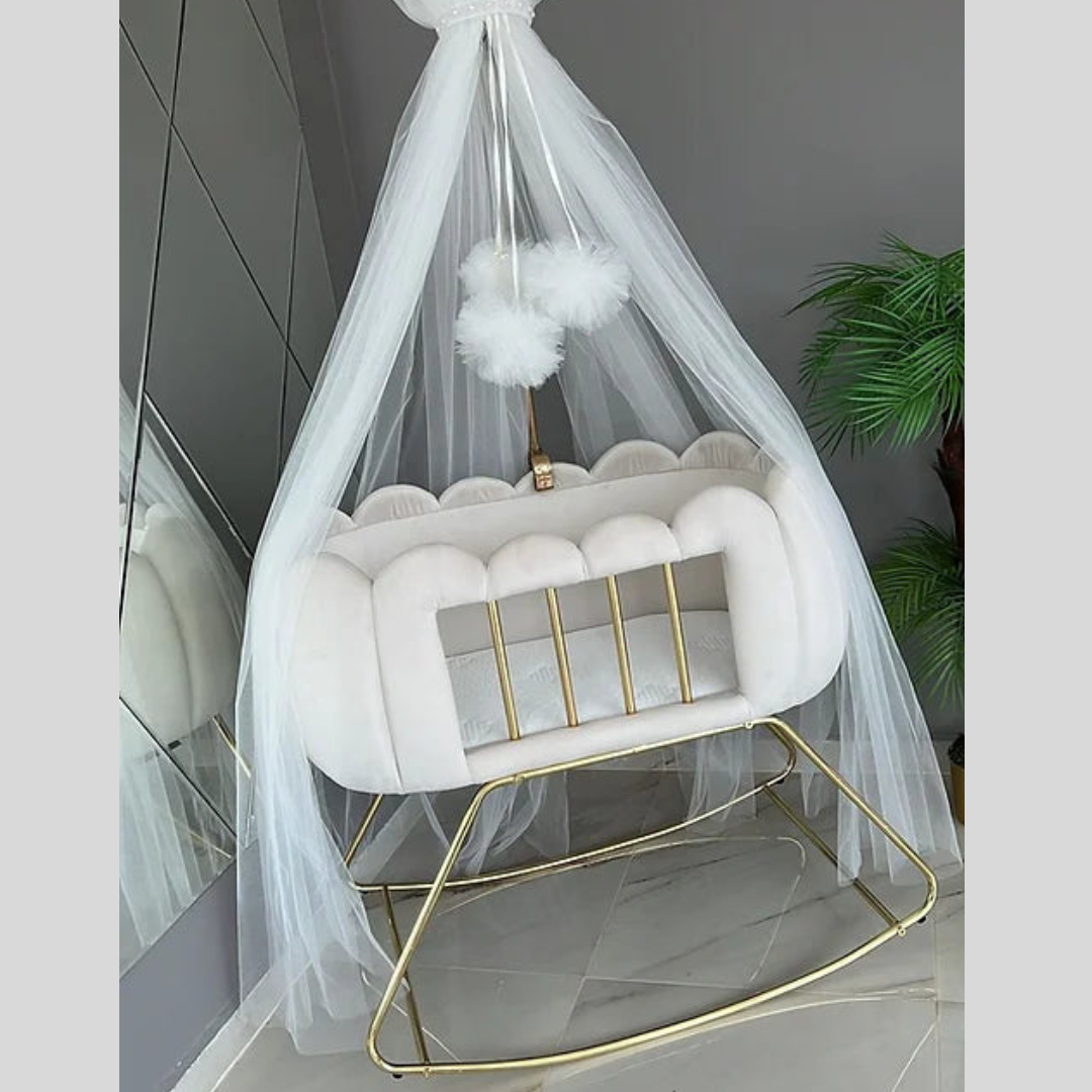 Photo inspiration: Picture Idea: Baby Cradle Chester Velvet Tufted Bassinet
