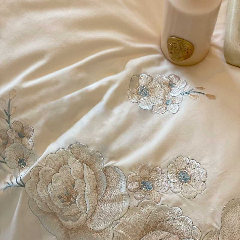 Cream Embroidery Duvet Set