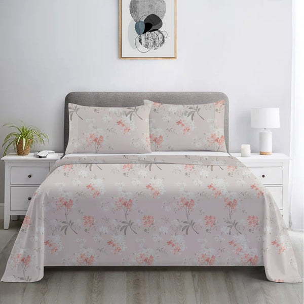 Flower Printed Bedsheet (3 pcs)