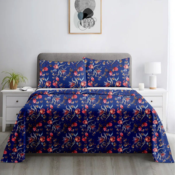 Blue Printed Bedding (satin)