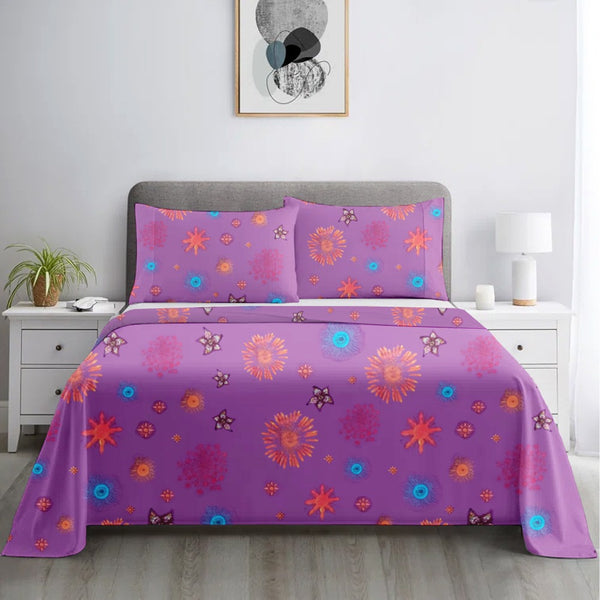 Purple Printed Bedding (satin)