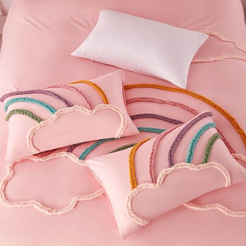 Rainbow Cloud Embroidered Duvet Cover Set