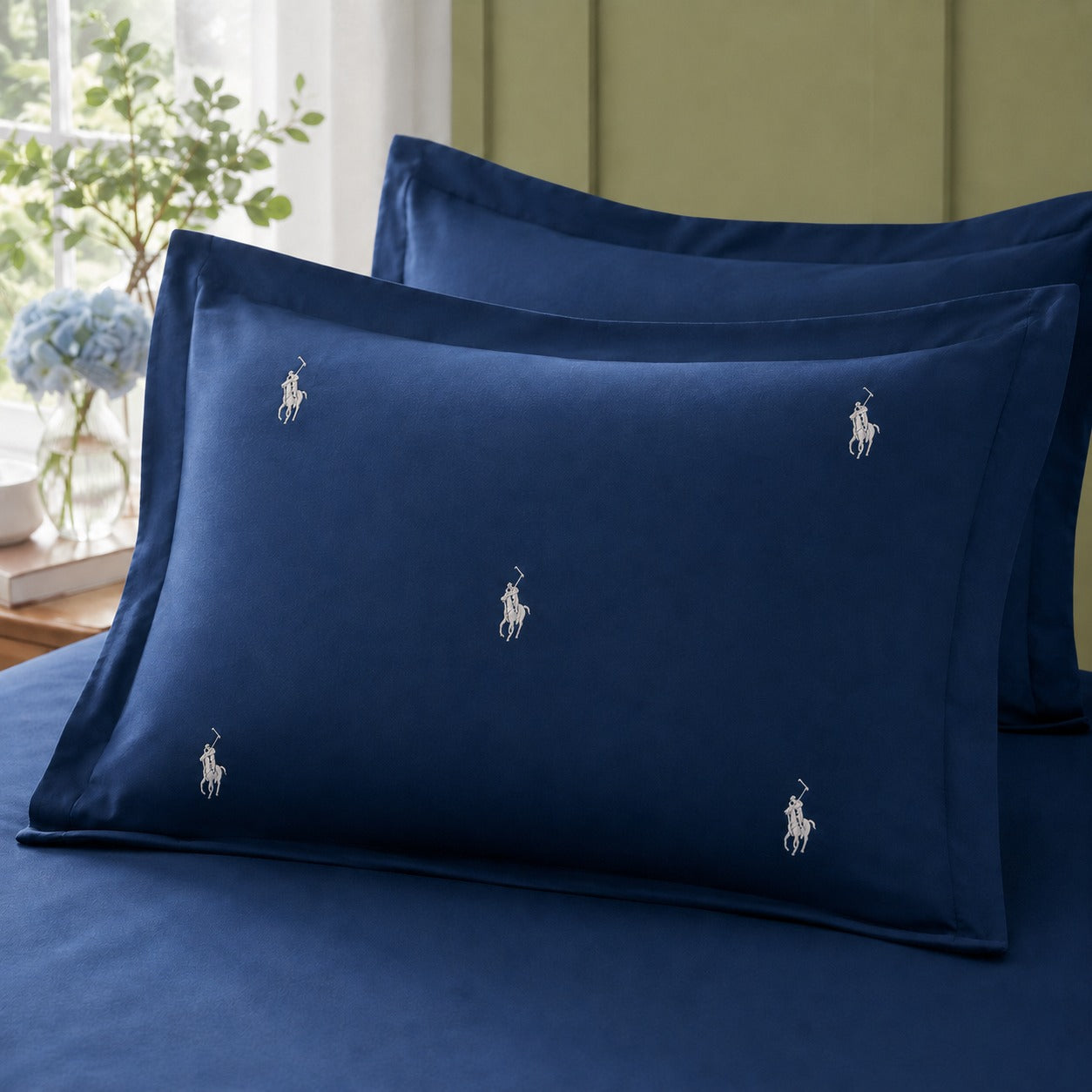 Luxury Navy Polo Embroidered bedding Set
