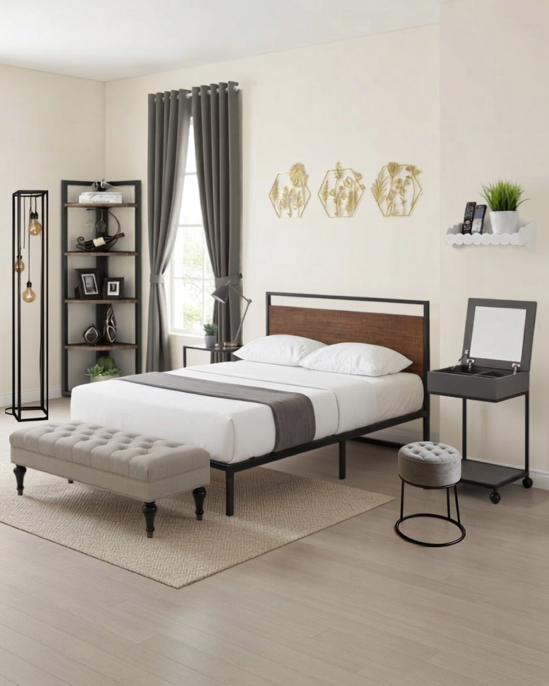 Complete Luxury Bedroom Furniture & Décor Package – From Empty to Elegant
