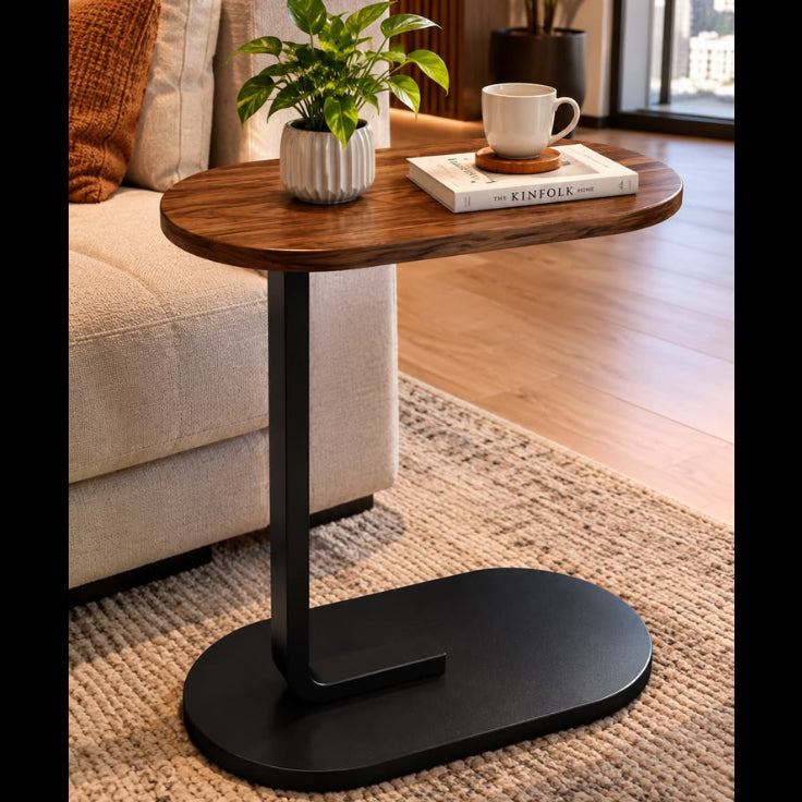 Industrial C Shaped Side Table
