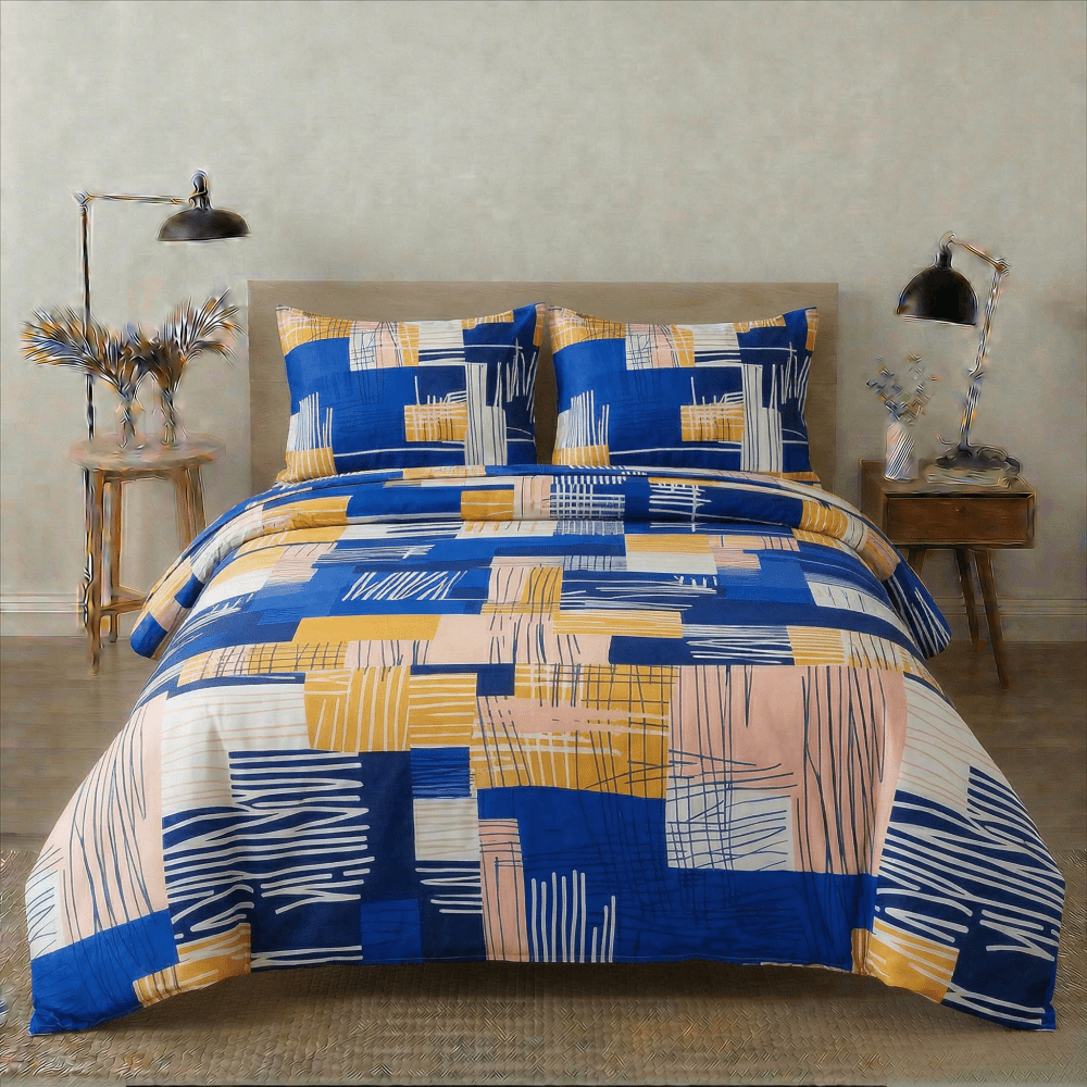 Abstract Printed Bedsheet – King Size Bedding - myhomestore.com.pk