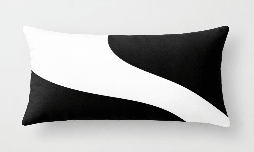 Abstract Wave Leather Cushion cover – Black & White - myhomestore.com.pk