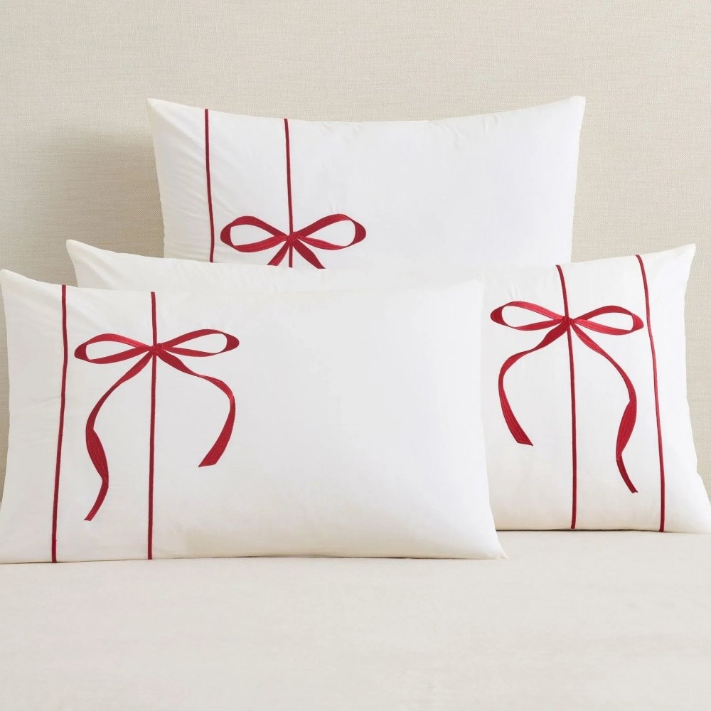Aubree Bow Embroidery Duvet Set– Elegant & Timeless Bedding - myhomestore.com.pk