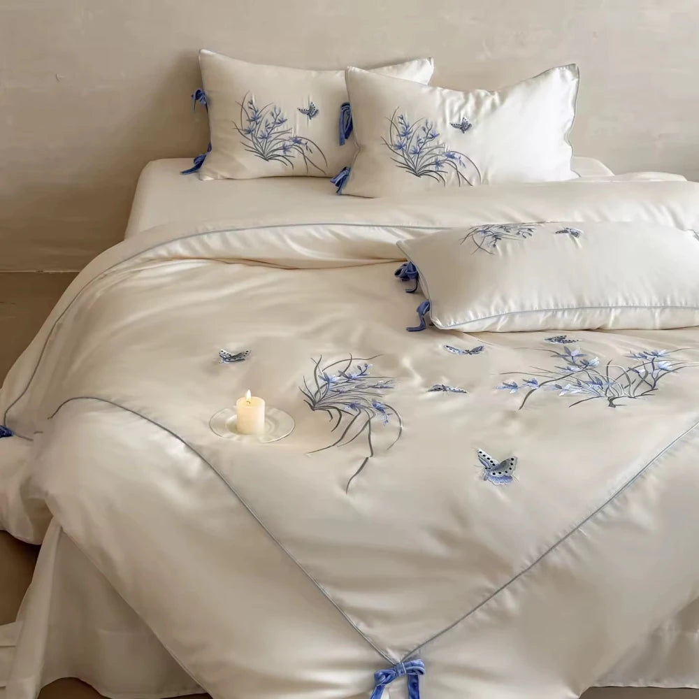 Azure Garden Embroidery Duvet Set - myhomestore.com.pk