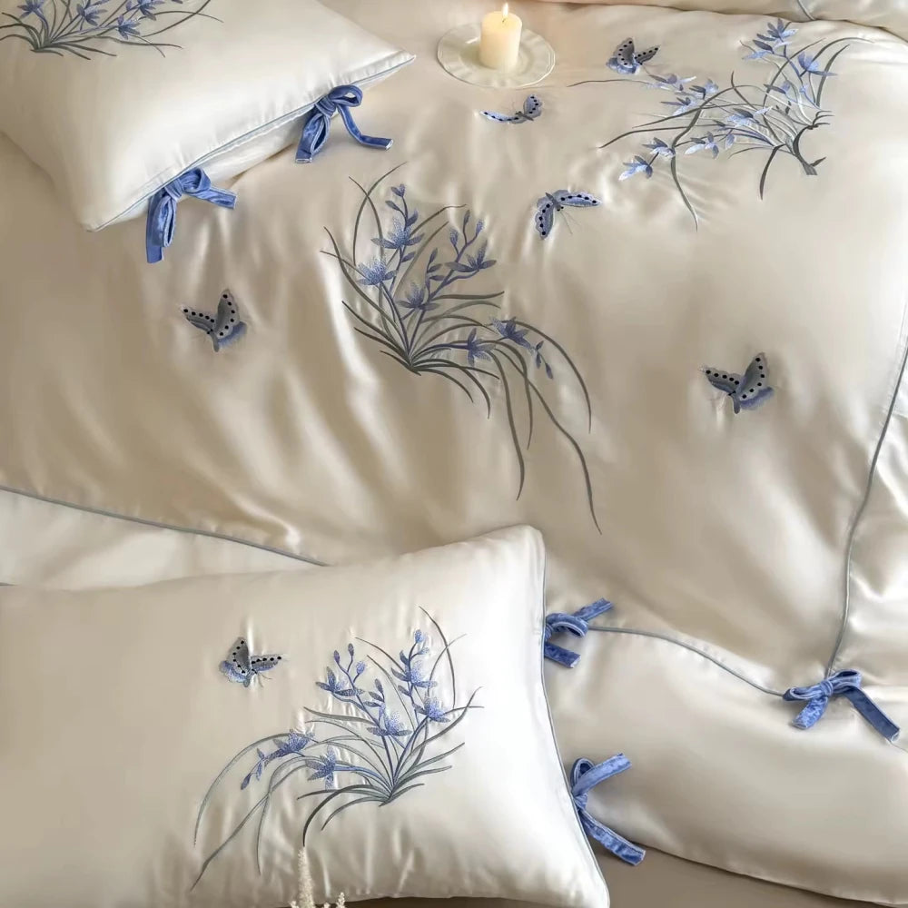 Azure Garden Embroidery Duvet Set - myhomestore.com.pk