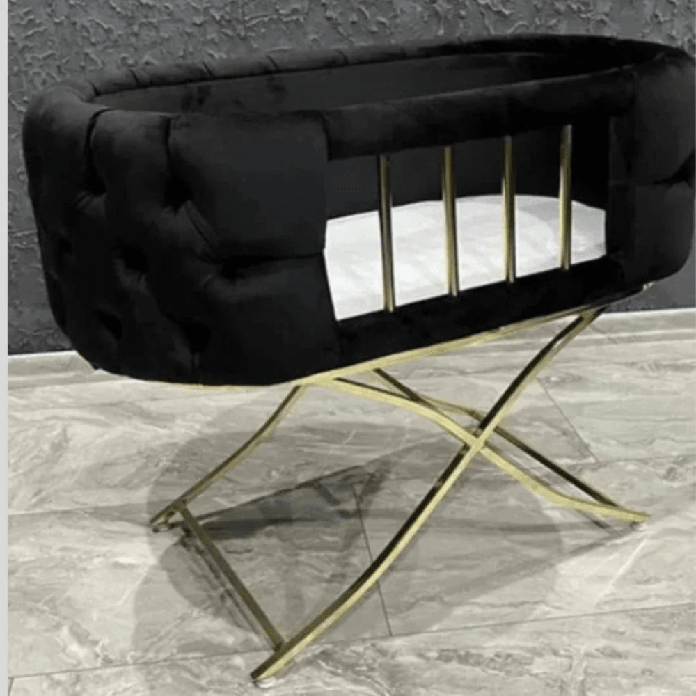 Baby Velvet Tufted Bassinet - myhomestore.com.pk