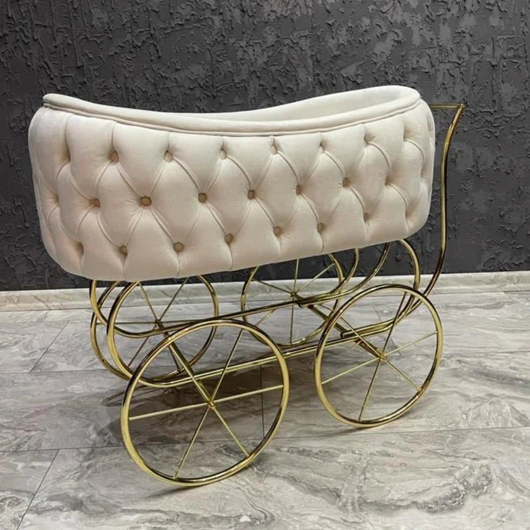 Baby Velvet Tufted Bassinet - myhomestore.com.pk