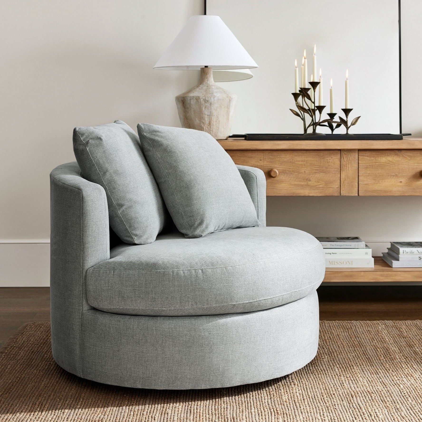 Balboa Upholstered Swivel Armchairnull