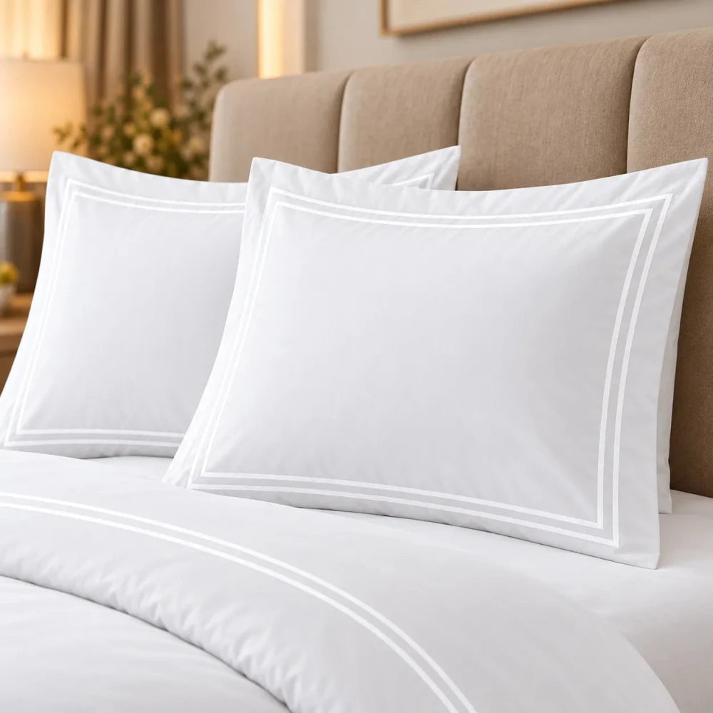 Baratta Comforter Set (White with White Bratta Stitch) - myhomestore.com.pk