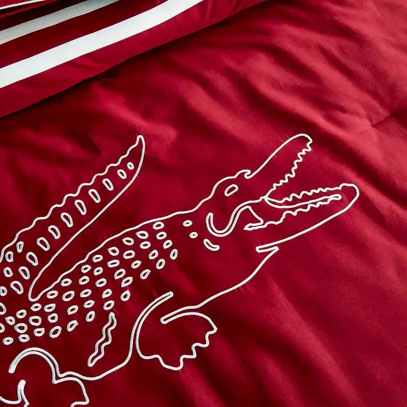 Big Lacoste Embroidery Duvet Set - myhomestore.com.pk
