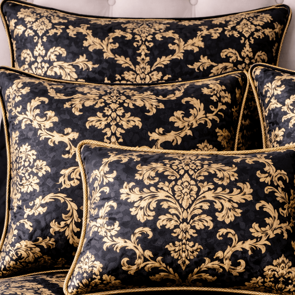 Black And Gold Damask Bedding Set - myhomestore.com.pk