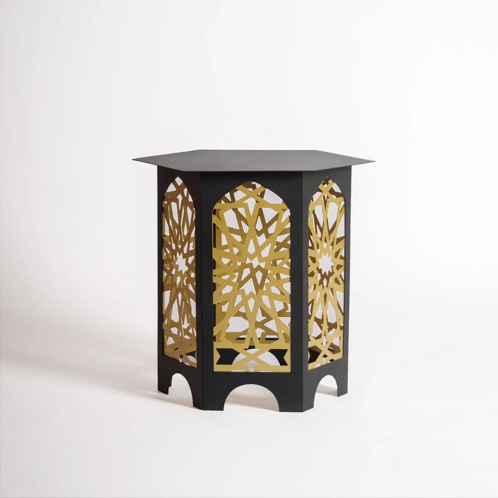 Black & Gold Metal Side Table - myhomestore.com.pk