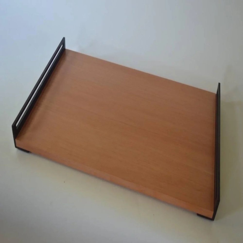 Blackened Metal and MDF Sheet Service Tray - myhomestore.com.pk