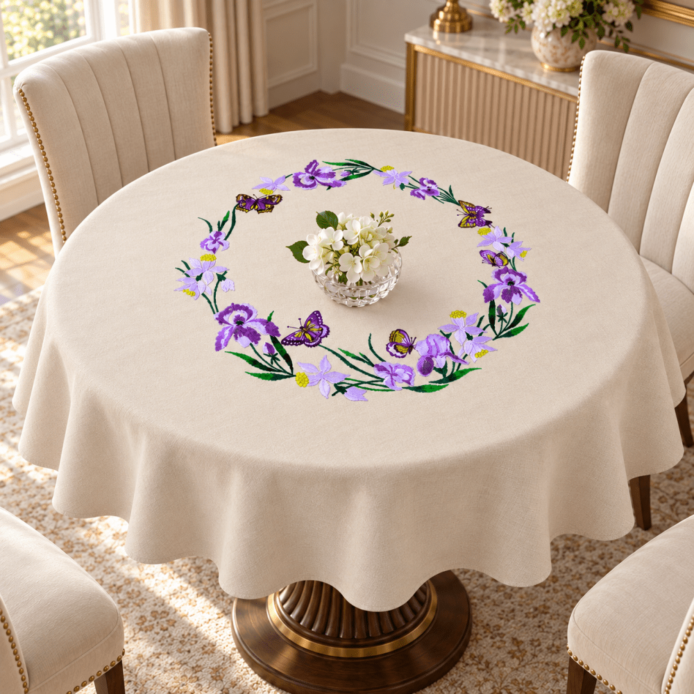 Butterfly Garden Round Table Cover - myhomestore.com.pk