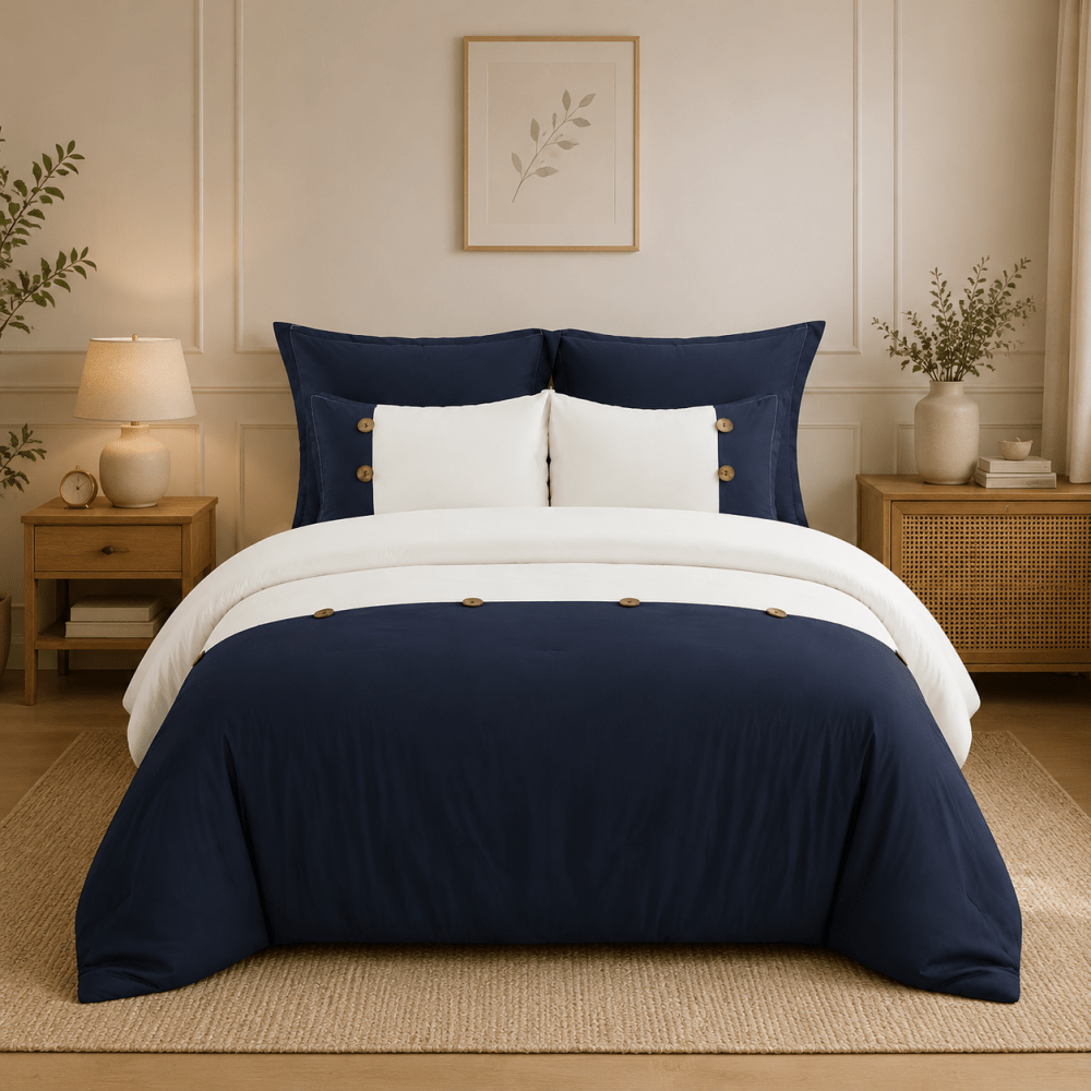 Button Style Duvet Set - myhomestore.com.pk