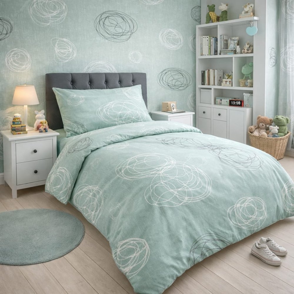 Calming Circles Printed Kids Bed - Sheet - myhomestore.com.pk
