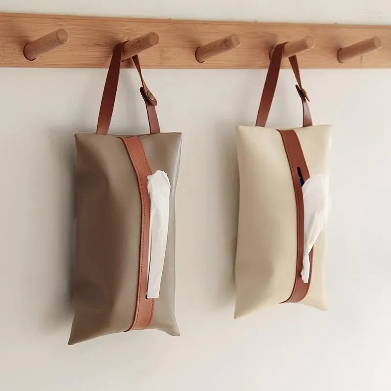 Car Mounted Leather Tissue Bag - myhomestore.com.pk