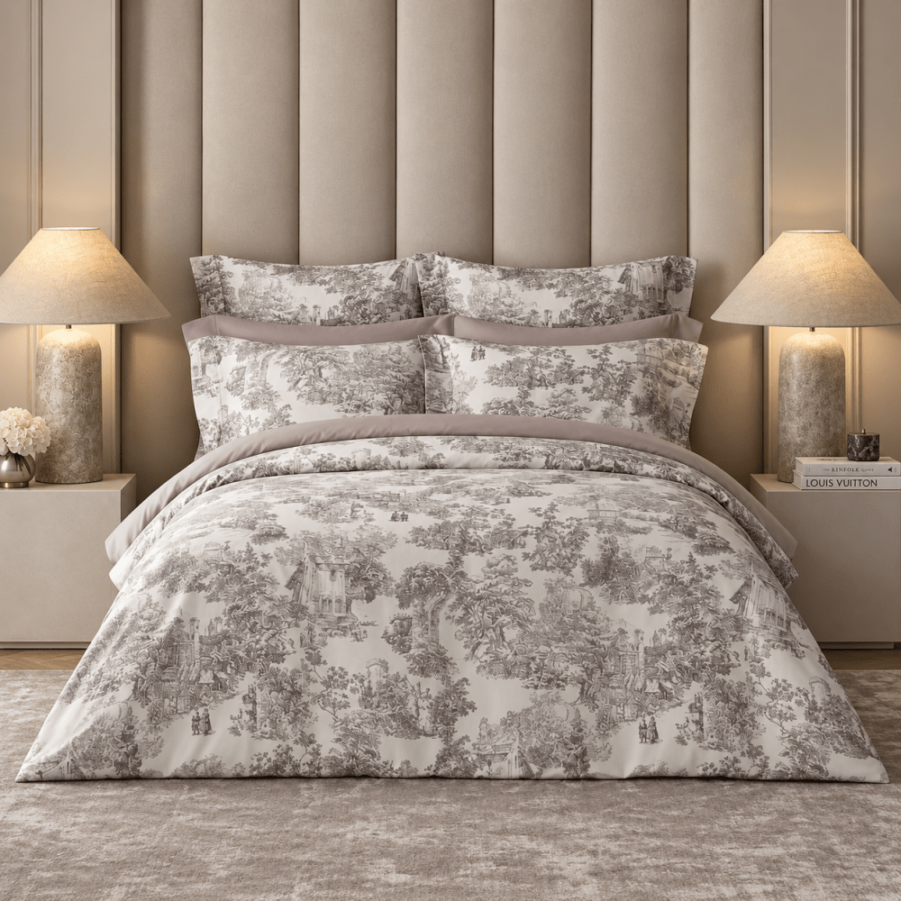 Classic Countryside Toile Printed Duvet Set β Luxury Bedding - myhomestore.com.pk