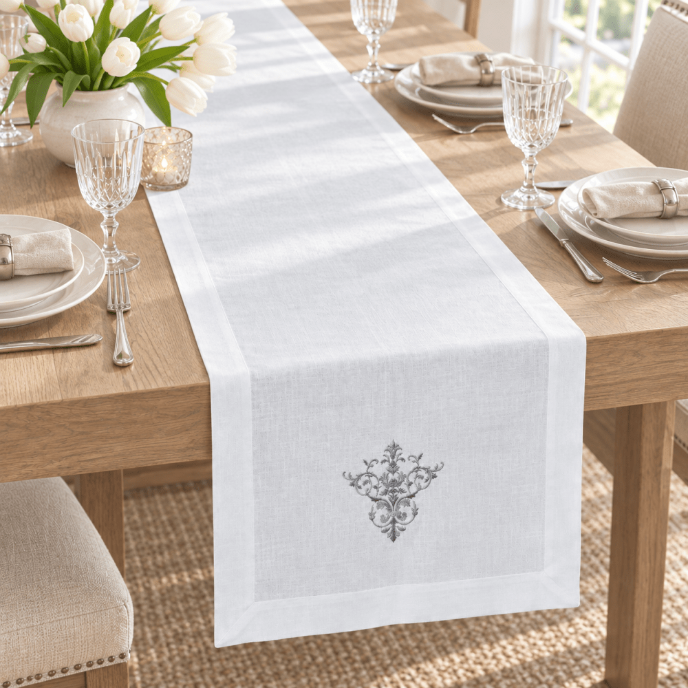 Classic Embroidered Cotton Table Runner - myhomestore.com.pk