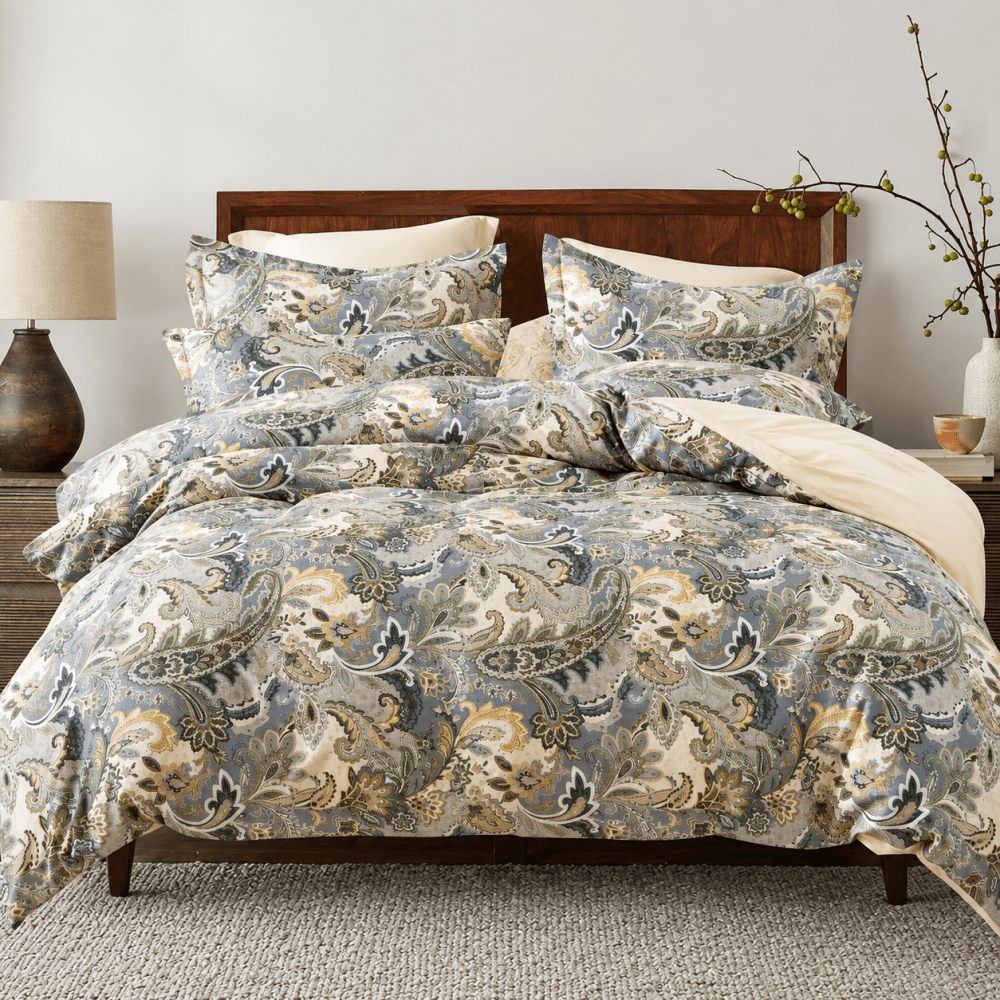 Classic Multicolor Paisley Printed Duvet Set - myhomestore.com.pk