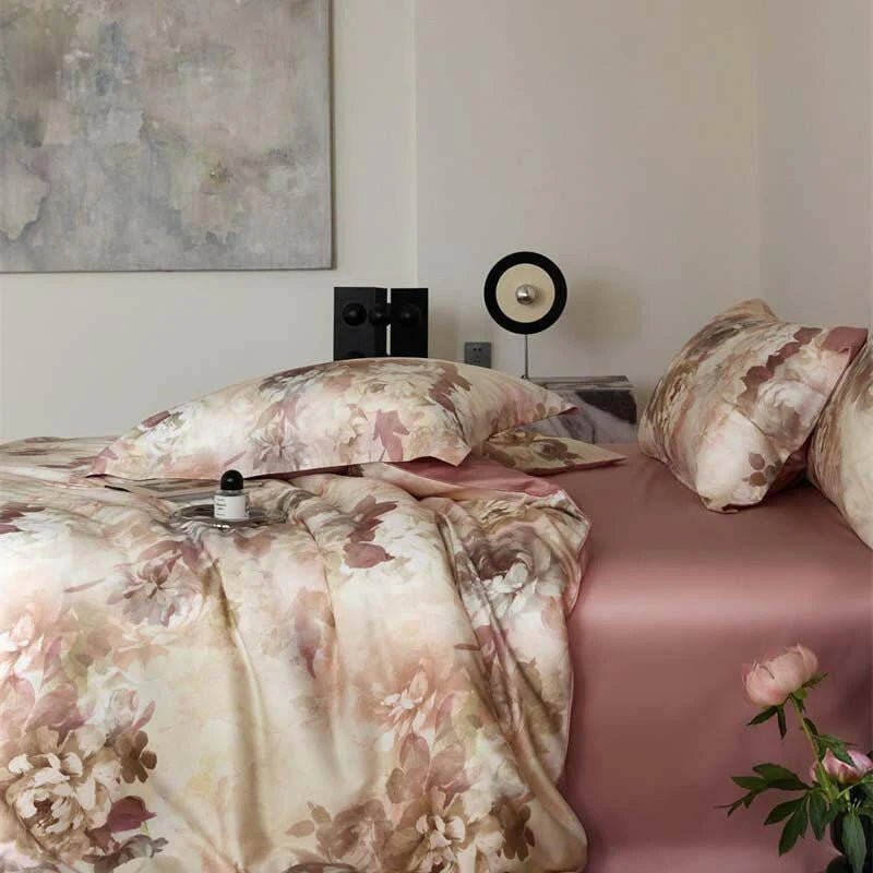 Classic Rose Print Duvet Bedding Set – Soft & Stylish Duvet Cover - myhomestore.com.pk