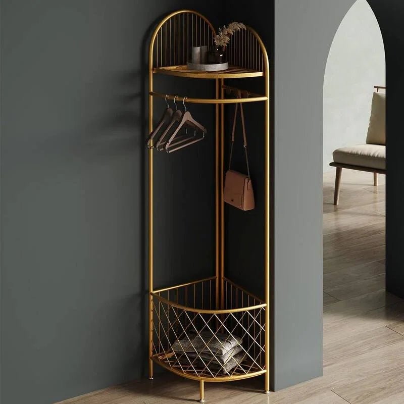 Corner clothing rack with storage basket - myhomestore.com.pk