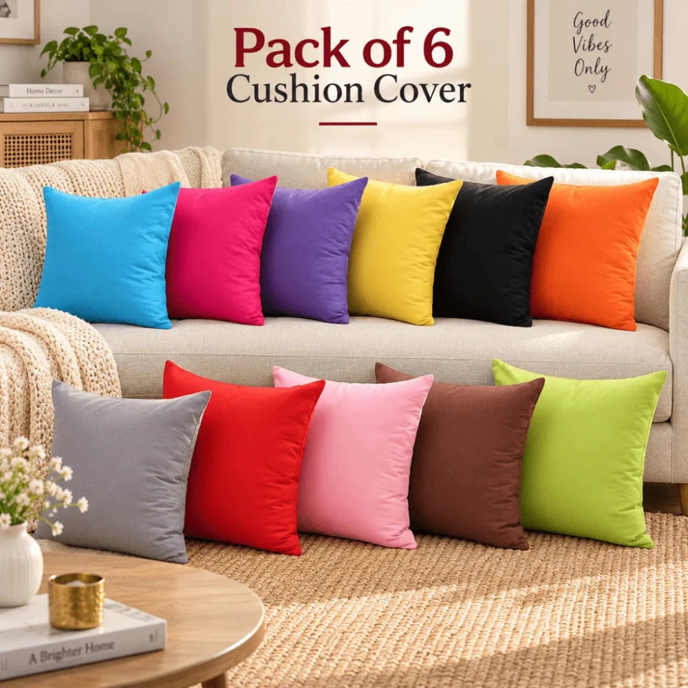 Cotton Cushion Cover ( pack of 6 ) - myhomestore.com.pk