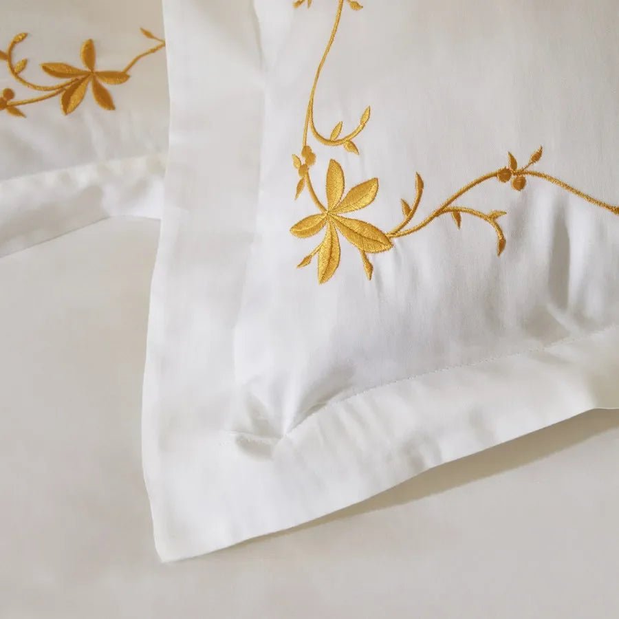 Cotton satin Bamboo Embroidery Duvet Set - myhomestore.com.pk