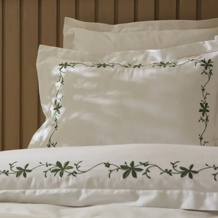 Cotton satin Bamboo Embroidery Duvet Set - myhomestore.com.pk