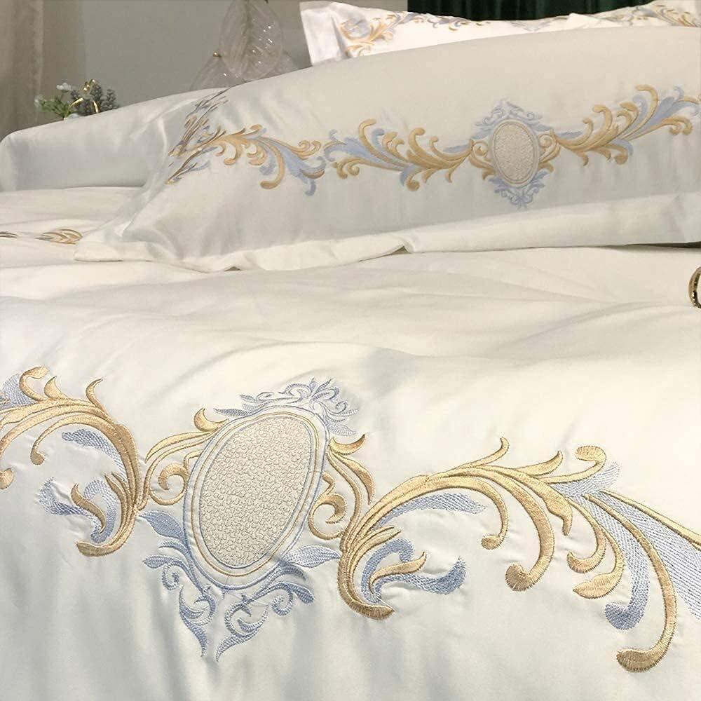 Cotton Satin Embroidery Duvet Set - myhomestore.com.pk