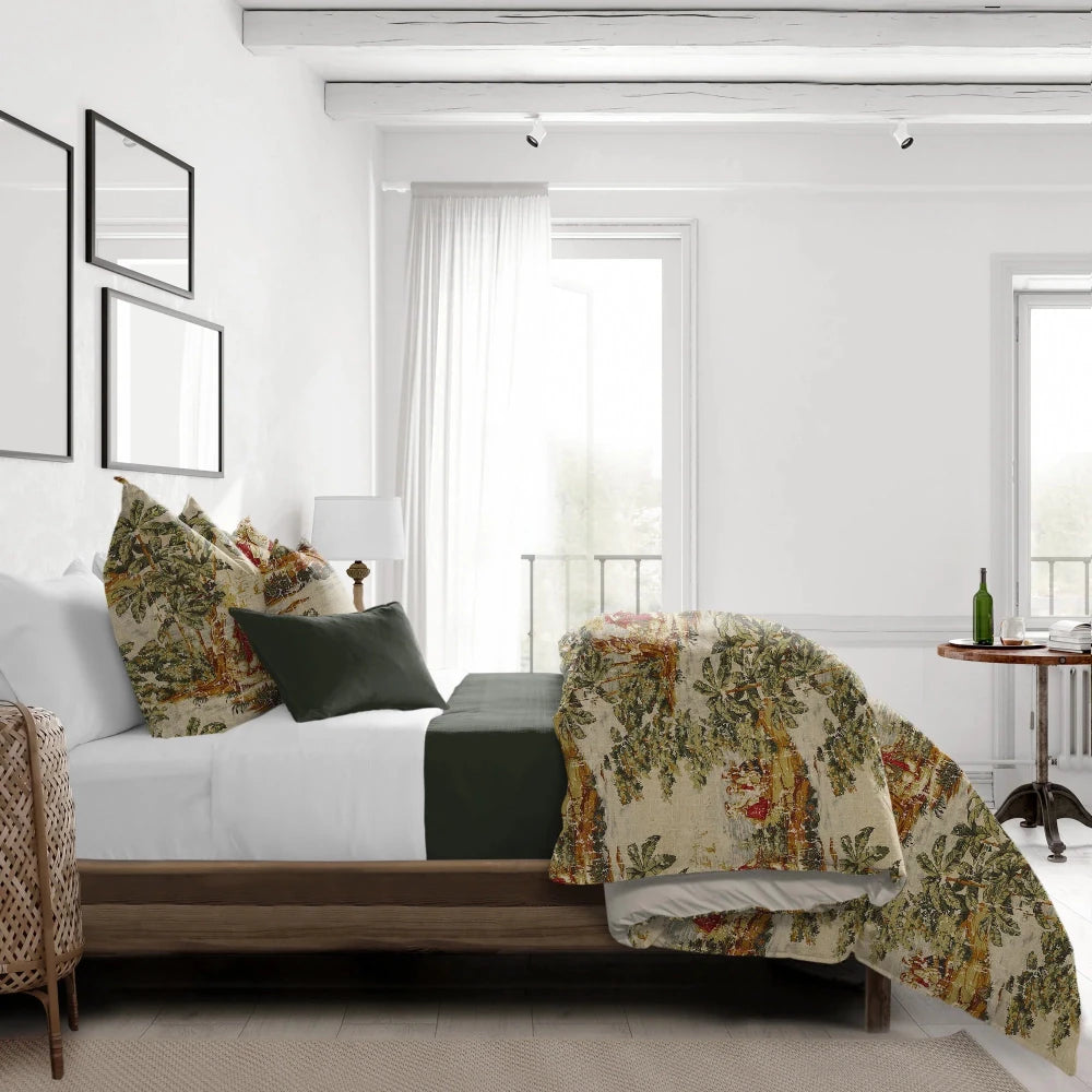 Countryside Charm Duvet Set – Vintage Red Floral Bedding with Classic Print - myhomestore.com.pk